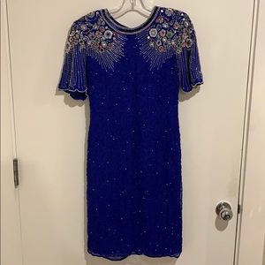Vintage beaded silk dress